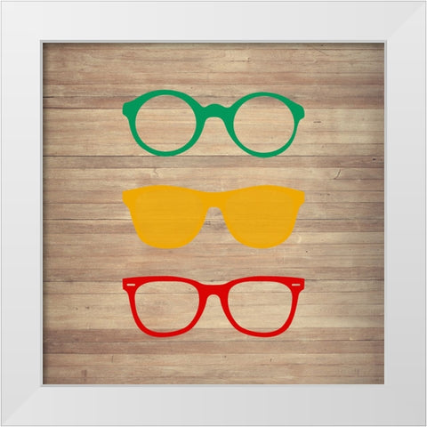 Eye Glasses 2 White Modern Wood Framed Art Print by Phillip, Jamie