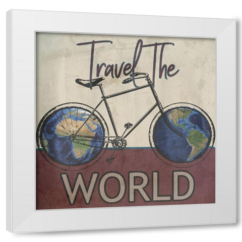 World Tour White Modern Wood Framed Art Print by Phillip, Jamie
