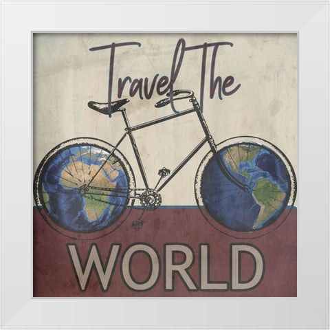 World Tour White Modern Wood Framed Art Print by Phillip, Jamie