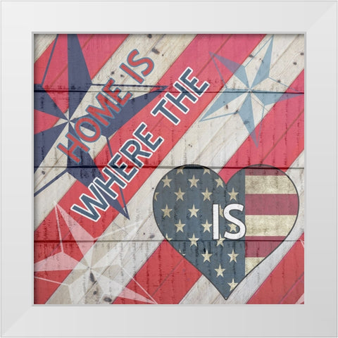 Amrican Heart White Modern Wood Framed Art Print by Phillip, Jamie