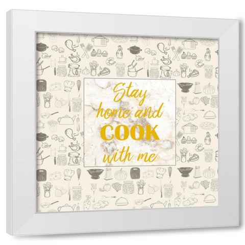 Romantic Chefs White Modern Wood Framed Art Print by Phillip, Jamie
