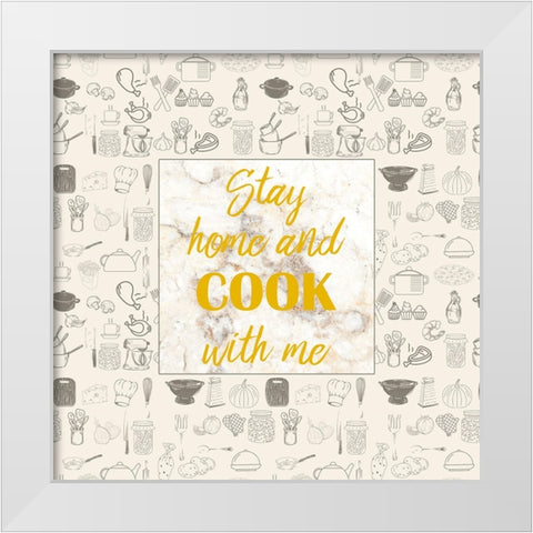 Romantic Chefs White Modern Wood Framed Art Print by Phillip, Jamie