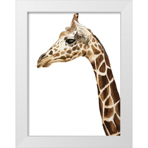 Giraffe White Modern Wood Framed Art Print by Urban Road