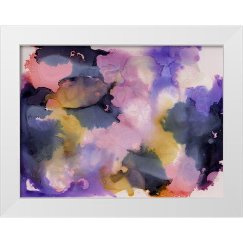 Pansies White Modern Wood Framed Art Print by Urban Road
