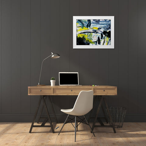 The Rise White Modern Wood Framed Art Print by Urban Road