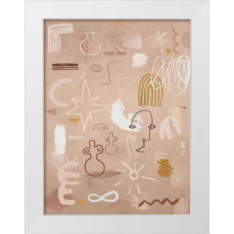 Cave Drawings White Modern Wood Framed Art Print by Urban Road