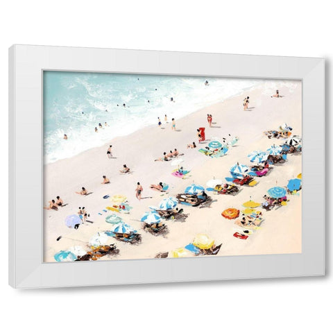 Sunbathers White Modern Wood Framed Art Print by Urban Road