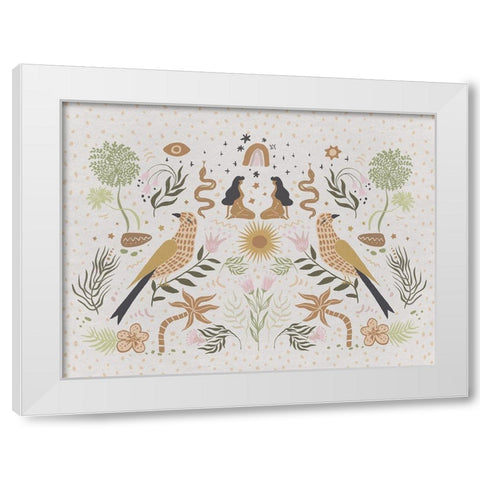 Songbird Salutations White Modern Wood Framed Art Print by Urban Road