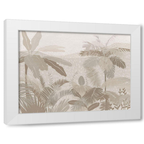 Neutral Tropics White Modern Wood Framed Art Print by Urban Road