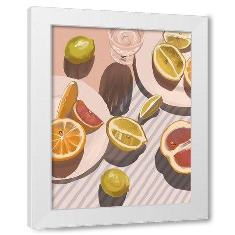 Citrus Fusion White Modern Wood Framed Art Print by Urban Road