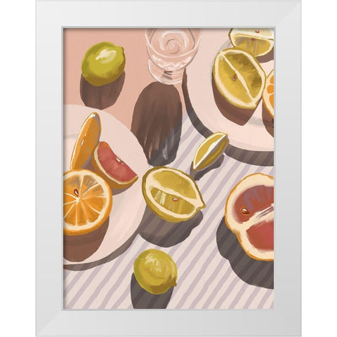 Citrus Fusion White Modern Wood Framed Art Print by Urban Road