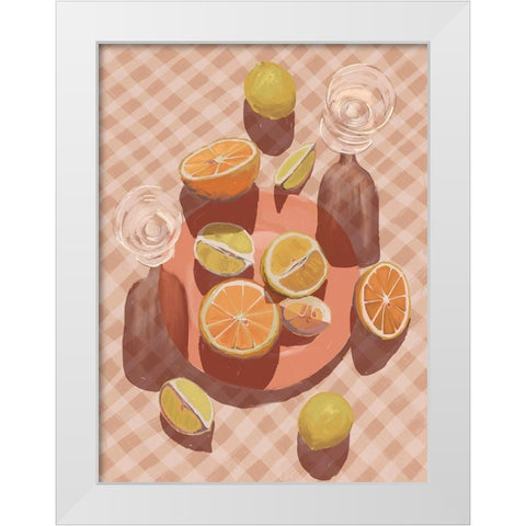 Slice of Orange White Modern Wood Framed Art Print by Urban Road
