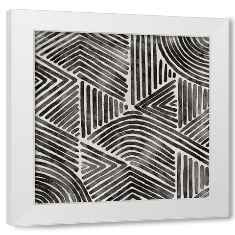 On Repeat White Modern Wood Framed Art Print by Urban Road