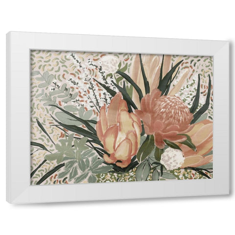 Floral Blush II White Modern Wood Framed Art Print by Urban Road