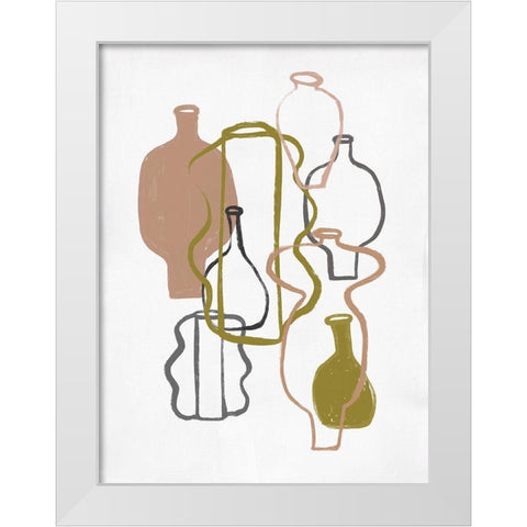 Open Air Market I White Modern Wood Framed Art Print by Marrakech