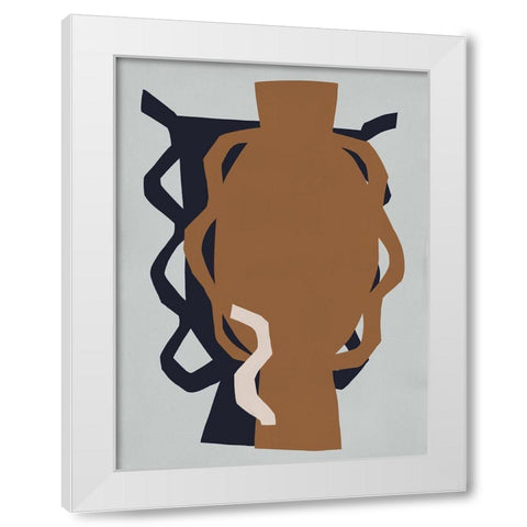 Zwina White Modern Wood Framed Art Print by Marrakech