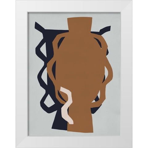 Zwina White Modern Wood Framed Art Print by Marrakech