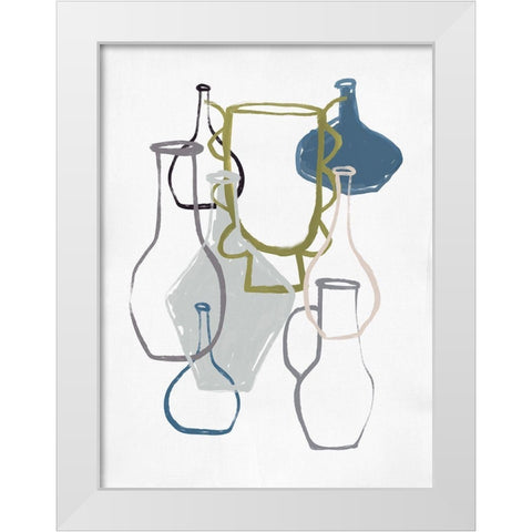 Open Air Market V White Modern Wood Framed Art Print by Marrakech