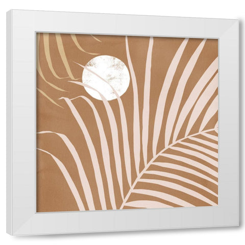 Sunset Palm Bronze White Modern Wood Framed Art Print by Urban Road