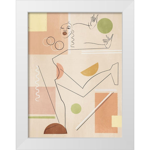 Dancer White Modern Wood Framed Art Print by Urban Road