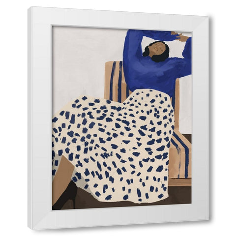 Delilah Daydreaming White Modern Wood Framed Art Print by Urban Road