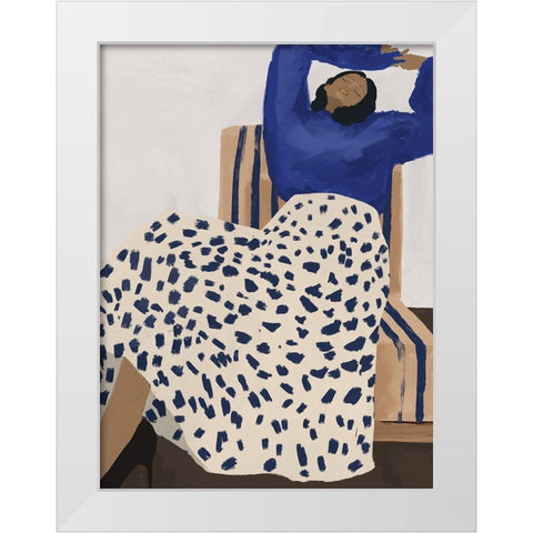 Delilah Daydreaming White Modern Wood Framed Art Print by Urban Road