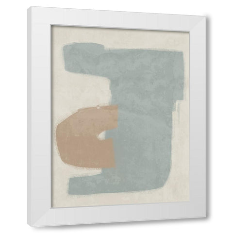 Composed Light Teal White Modern Wood Framed Art Print by Urban Road