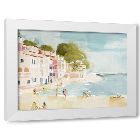 A Weekend In Cassis White Modern Wood Framed Art Print by Urban Road