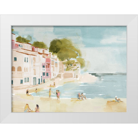 A Weekend In Cassis White Modern Wood Framed Art Print by Urban Road