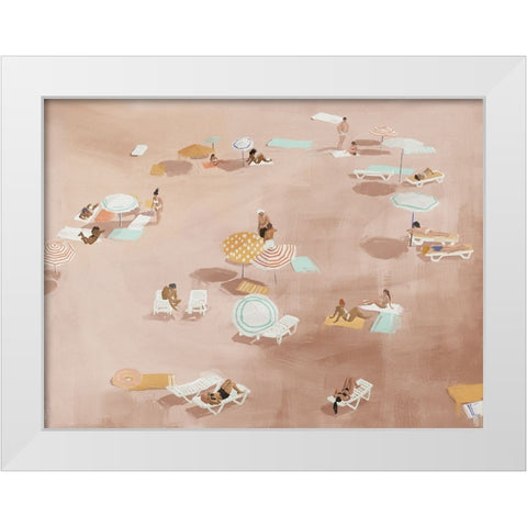 Under The Sun Warm Brown White Modern Wood Framed Art Print by Urban Road