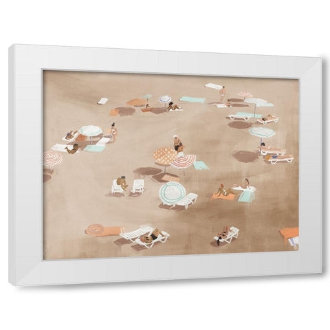 Under The Sun Cool Brown White Modern Wood Framed Art Print by Urban Road