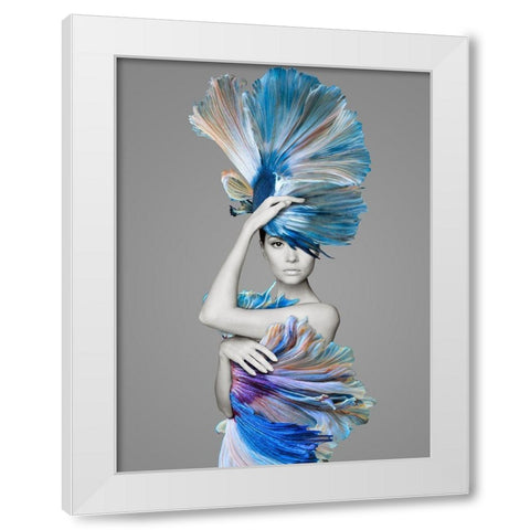 Delphine White Modern Wood Framed Art Print by Urban Road
