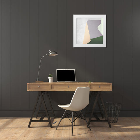 Stained Glass White Modern Wood Framed Art Print by Urban Road