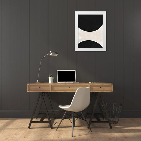 Ellipse White Modern Wood Framed Art Print by Urban Road