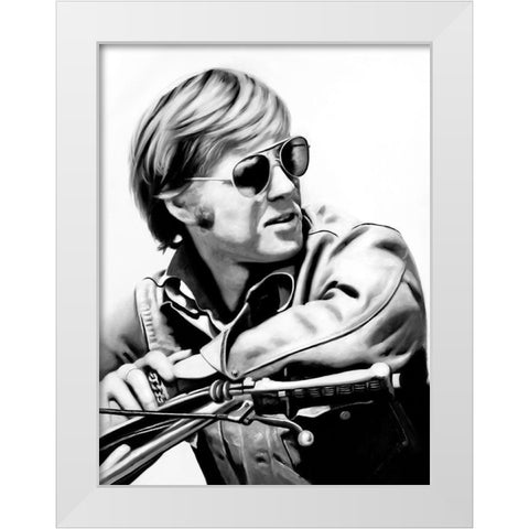 Sundance Kid White Modern Wood Framed Art Print by Urban Road