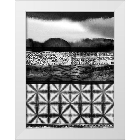 Haiku Charcoal White Modern Wood Framed Art Print by Urban Road