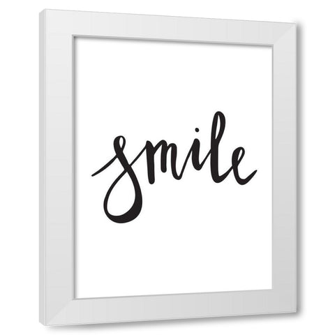 Smile Poster White Modern Wood Framed Art Print by Urban Road