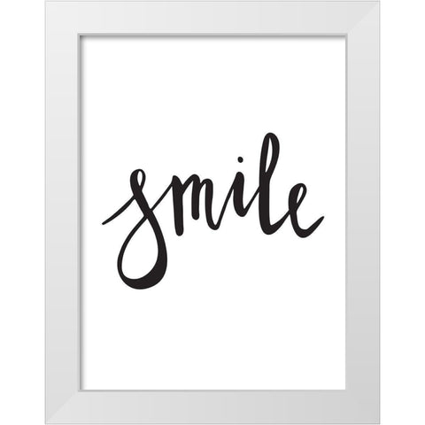 Smile Poster White Modern Wood Framed Art Print by Urban Road