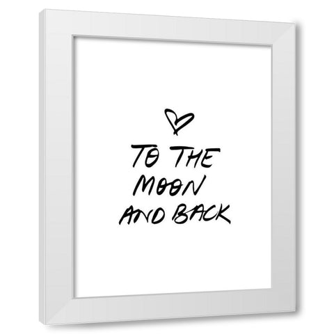 To The Moon Poster White Modern Wood Framed Art Print by Urban Road
