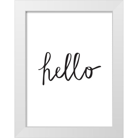 Hello Poster White Modern Wood Framed Art Print by Urban Road