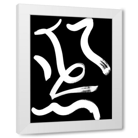 Noko Dark Poster White Modern Wood Framed Art Print by Urban Road