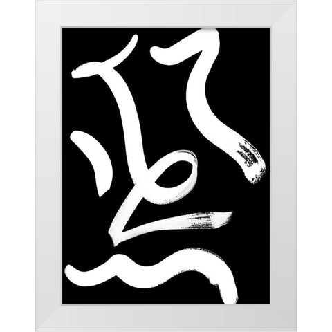 Noko Dark Poster White Modern Wood Framed Art Print by Urban Road