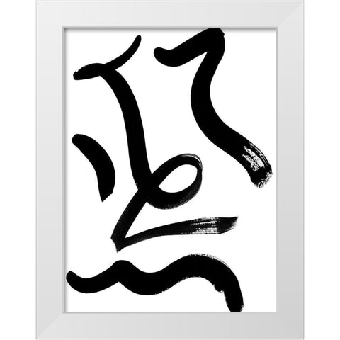 Noko Light Poster White Modern Wood Framed Art Print by Urban Road