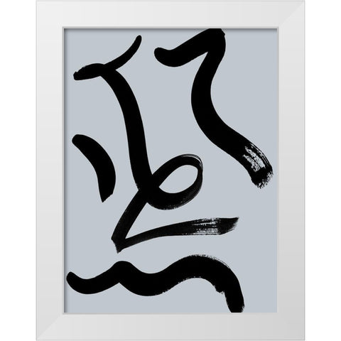 Noko Smoke Poster White Modern Wood Framed Art Print by Urban Road