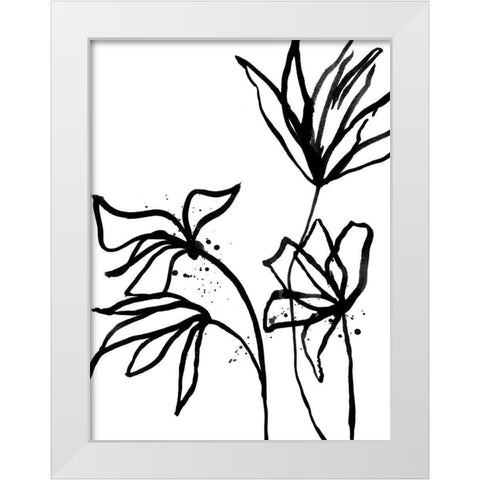 Ink Flowers II Poster White Modern Wood Framed Art Print by Urban Road