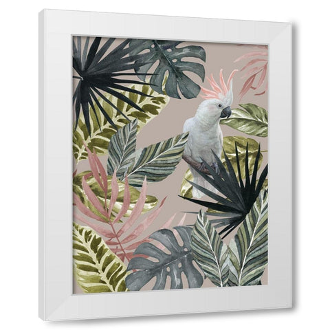 Tropical Cockatoo Poster White Modern Wood Framed Art Print by Urban Road
