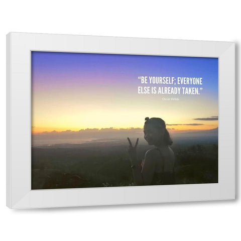 Oscar Wilde Quote: Be Yourself White Modern Wood Framed Art Print by ArtsyQuotes