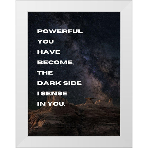 Yoda Quote: Powerful White Modern Wood Framed Art Print by ArtsyQuotes