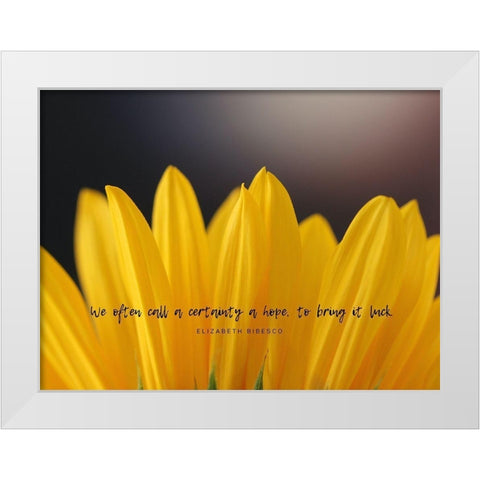Elizabeth Bibesco Quote: Bring it Luck White Modern Wood Framed Art Print by ArtsyQuotes