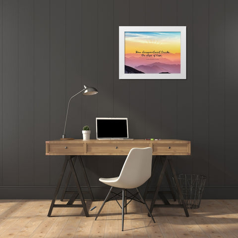 Letitia Elizabeth Landon Quote: Steps of Hope White Modern Wood Framed Art Print by ArtsyQuotes